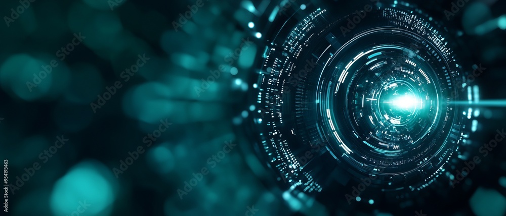 Futuristic digital tunnel with glowing patterns and light effects, representing advanced technology and innovation. Futuristic digital tunnel with glowing patterns and light effects, representing advanced technology and innovation.