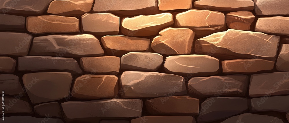 Natural stone wall texture with warm tones and varied shapes, ideal for backgrounds in design projects. Natural stone wall texture with warm tones and varied shapes, ideal for backgrounds in design projects.