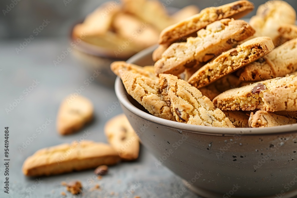 Homemade cookies with sesame seeds in a bowl on grunge background Homemade cookies with sesame seeds in a bowl on grunge background
