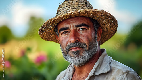 Close-up portrait of a man ...