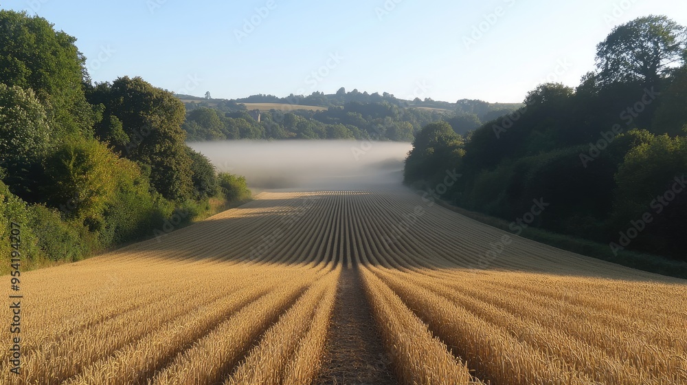 Fototapeta premium Golden Wheat Field in the Morning