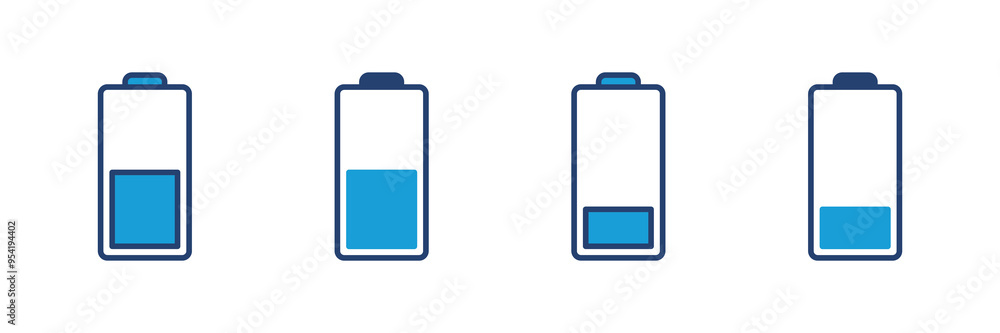 Battery vector icon. battery charge level. battery Charging icon Battery vector icon. battery charge level. battery Charging icon