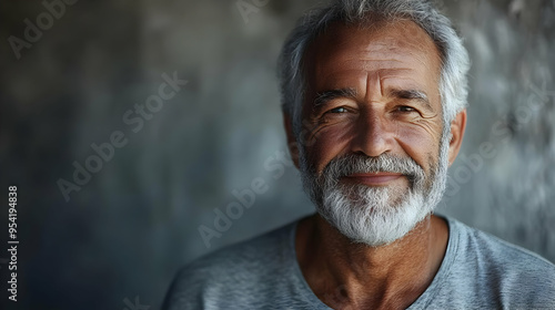 Close-up portrait of a smiling senior man with a gray beard.