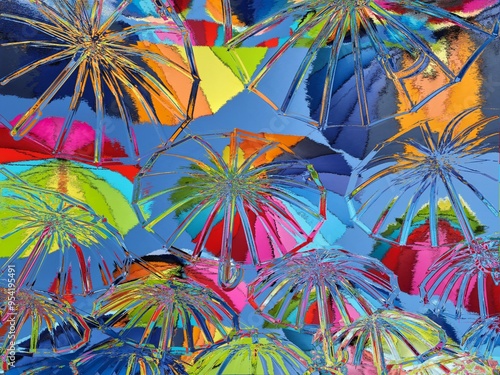 colorful umbrellas on the beach