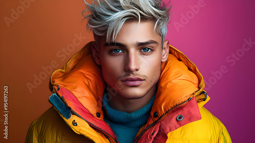 Closeup portrait of a young...