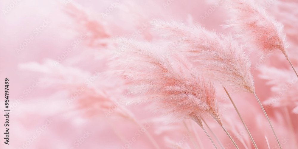 The pampas have a gentle, fluffy texture with shades of pale pink, light lavender, soft beige, and mint green The pampas have a gentle, fluffy texture with shades of pale pink, light lavender, soft beige, and mint green