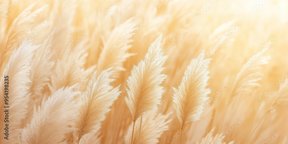 The pampas have a gentle, fluffy texture with shades of soft gold