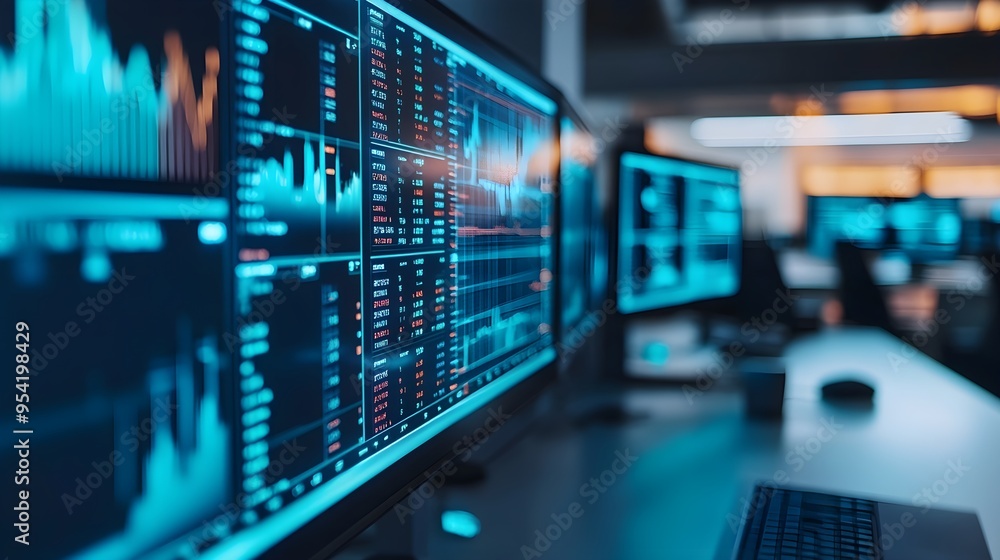 Stock Market Data Analysis Screen - Financial Trading Stock Market Data Analysis Screen - Financial Trading