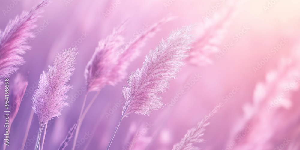 Obraz premium The pampas have a gentle, fluffy texture with shades of soft lavender