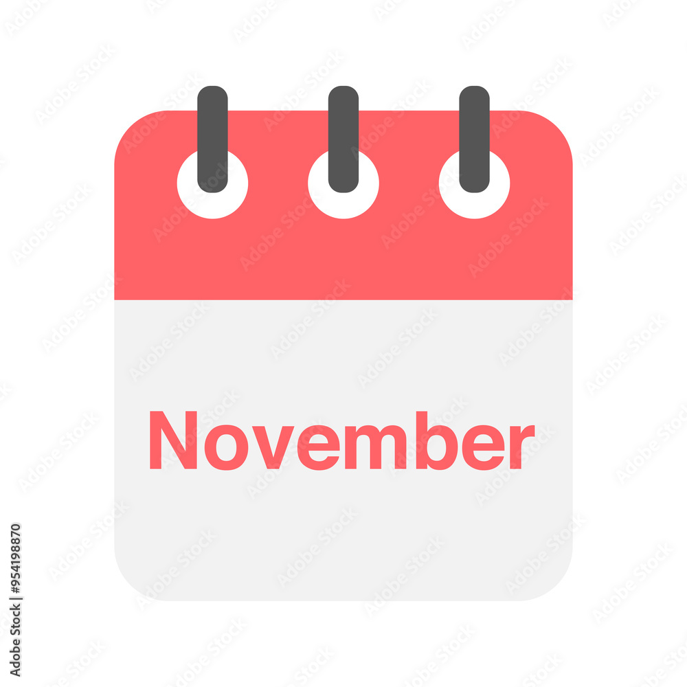 November icon vector. Daily, monthly, yearly calendar icon November icon vector. Daily, monthly, yearly calendar icon