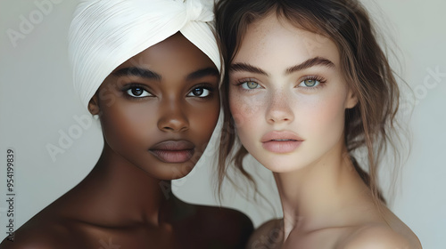 Close-up portrait of two wo...