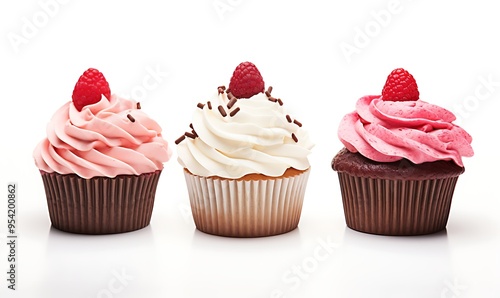 Cupcakes isolated on white background