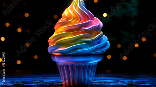 Colorful ice cream cone in ...