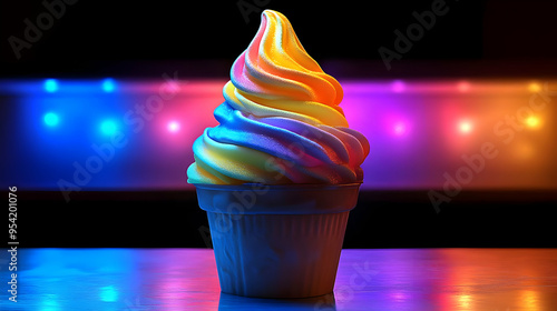 Colorful ice cream cone in ...