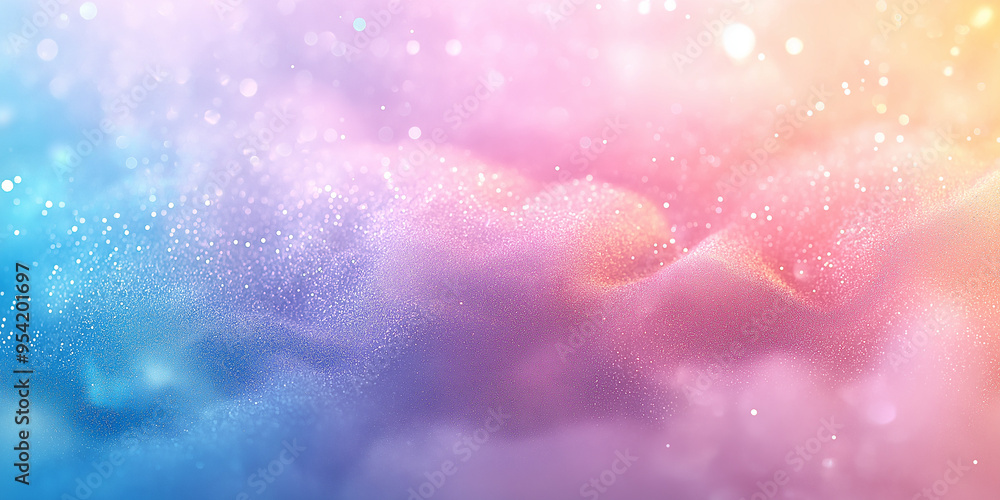 An abstract background featuring vibrant colors and shimmering dust particles, creating a dynamic and ethereal atmosphere.