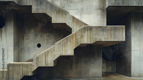 Concrete stairs and walls i...