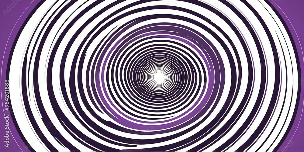 Obraz premium abstract vector concentric circles with white to purple gradient background