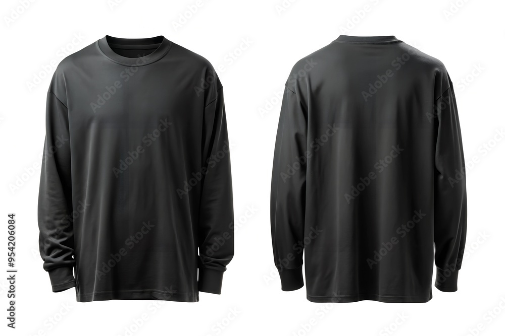 black long sleeve t shirt for mockup isolated on white black long sleeve t shirt for mockup isolated on white