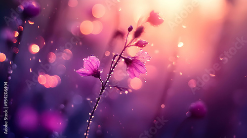 Delicate pink flower with w...