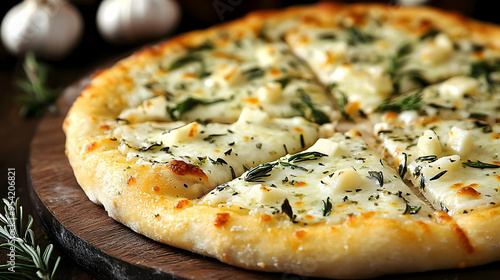 Delicious white pizza toppe...