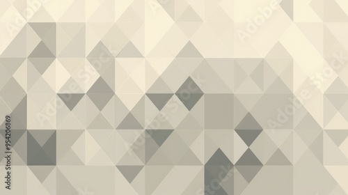 Abstract geometric pattern featuring various shades of gray and cream in a triangular layout.