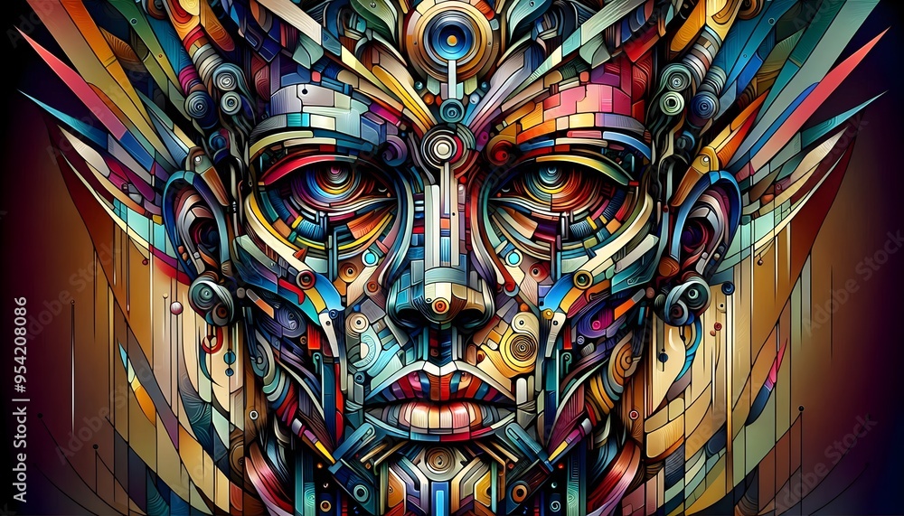 Fototapeta premium Rostros Mecánicos: Arte en Movimiento