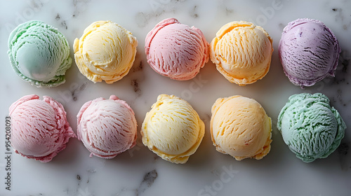 Eight scoops of different f...