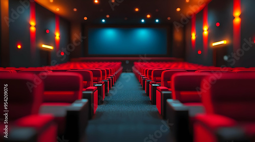 Empty red seats in a movie ...