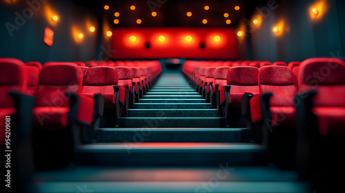 Empty red seats in a movie ...