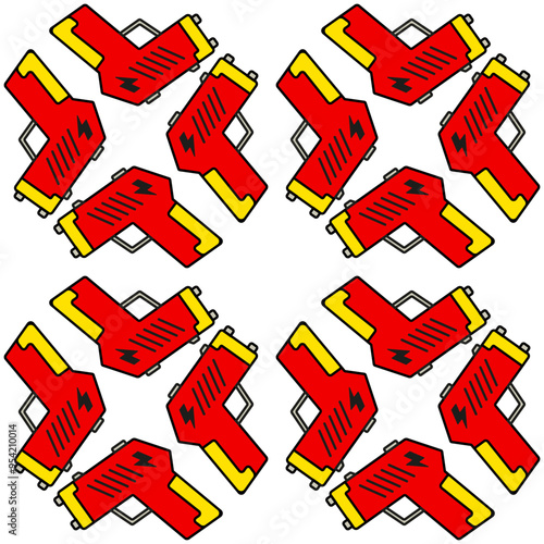 stun gun seamless pattern in white background