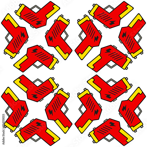 stun gun seamless pattern in white background