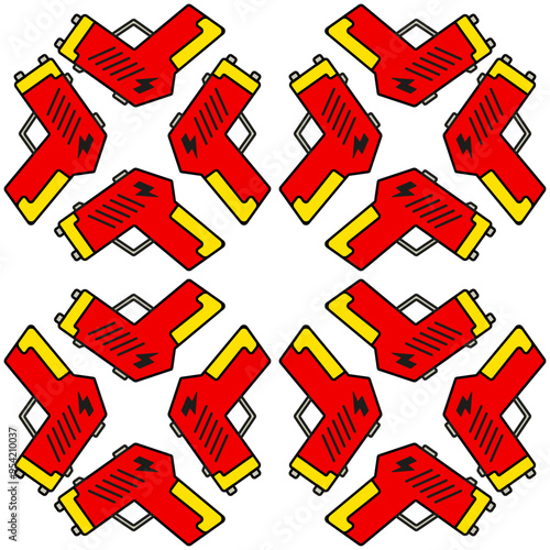 stun gun seamless pattern in white background