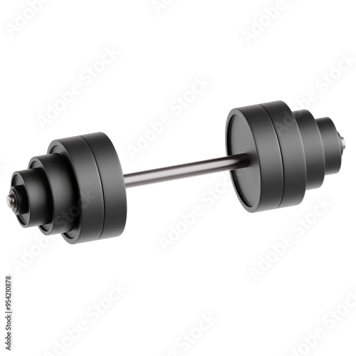 weight lifting Gym Barbell 3D Icon Illustration