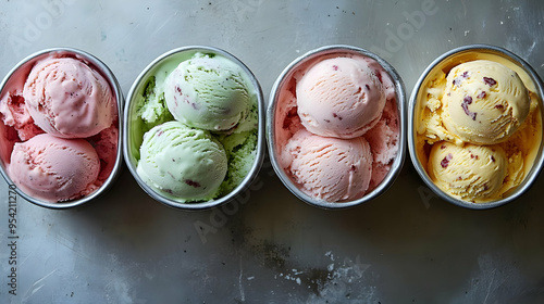 Four scoops of different fl...