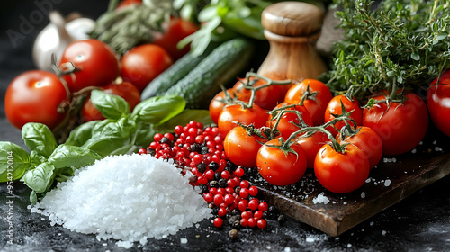 Fresh tomatoes, basil, salt...