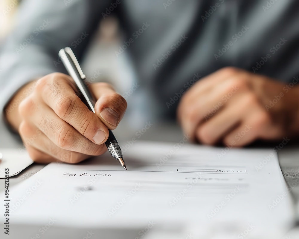 Loan application form, filling out details with pen, watercolor style Loan application form, filling out details with pen, watercolor style