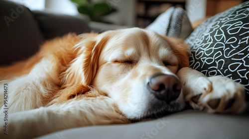 Golden Retriever Dog Sleepi...