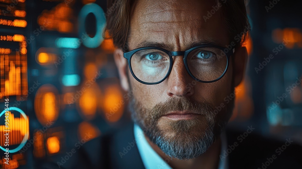 stressed businessman surrounded by holographic financial projections futuristic office setting with data visualizations tense body language conveys urgency and pressure stressed businessman surrounded by holographic financial projections futuristic office setting with data visualizations tense body language conveys urgency and pressure