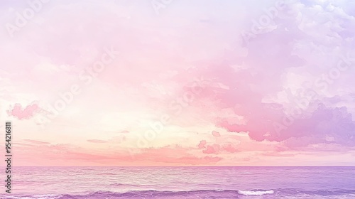 Vibrant Watercolor Sunset with Soft Blended