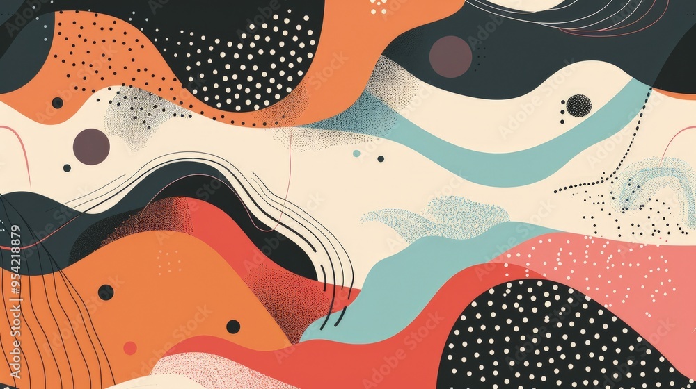 Abstract design featuring colorful waves and patterns. Abstract design featuring colorful waves and patterns.