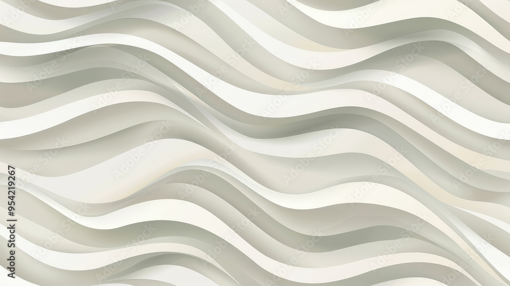 Obraz premium Abstract wavy pattern in soft neutral tones, ideal for backgrounds or design elements.