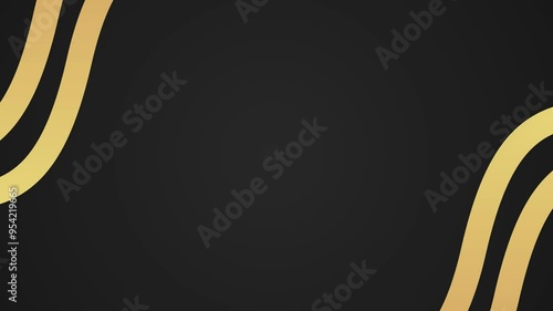 Luxury line gold gradient frame with black background 4k animation background