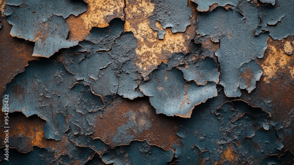 Close-up of a Rusted Metal Surface with Peeling Blue Paint Close-up of a Rusted Metal Surface with Peeling Blue Paint