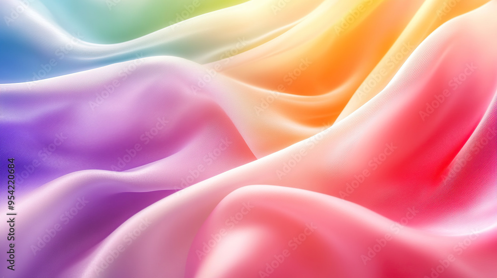 Obraz premium Colorful background with rainbow-colored waves and a soft gradient