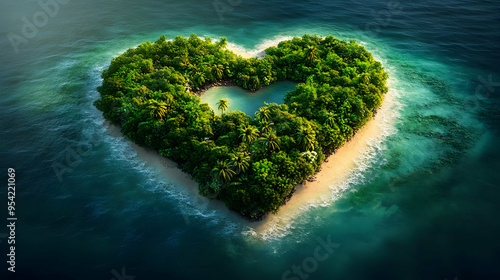 Heart-shaped island with a ...