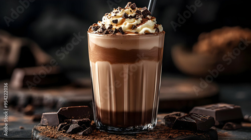 Iced chocolate drink with w...