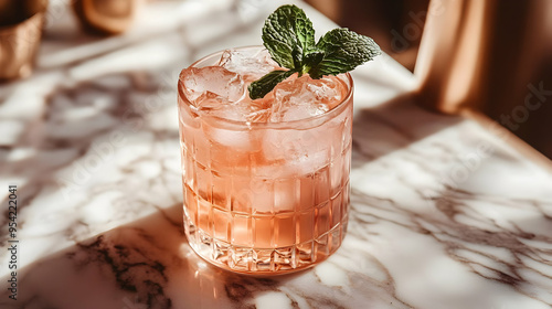 Iced cocktail in a glass wi...
