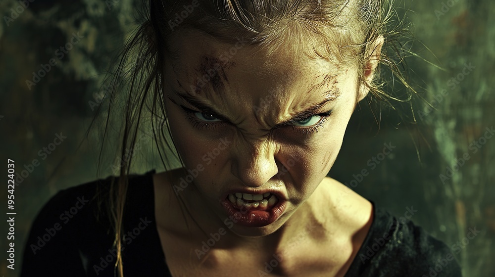 Energy Human Rage Intense Portrait of an Angry Man, Capturing the Raw Emotion and ...