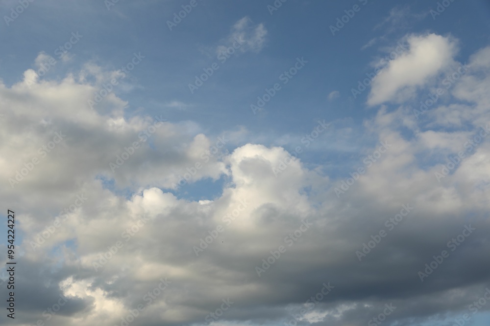 Beautiful view of blue sky with fluffy clouds Beautiful view of blue sky with fluffy clouds