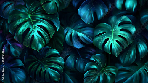 Lush, vibrant green tropica...